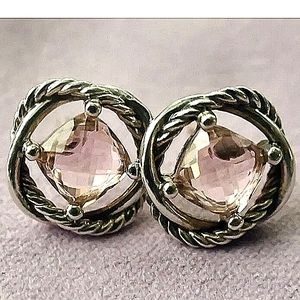 David Yurman Pink and Silver Earrings